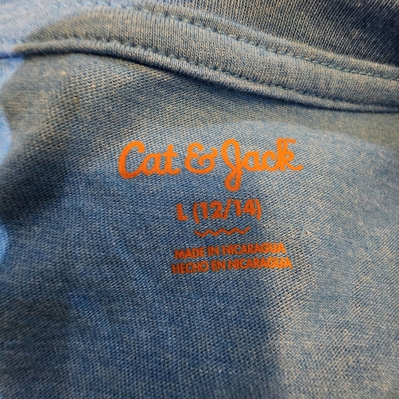 Cat & Jack Baby Blue and orange Long sleeve Dude shirt Size L 12-14 NWT - Picture 5 of 6